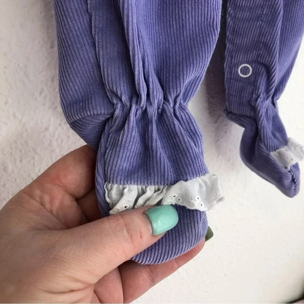 Vintage Health-Tex‎ matching set lavender footie overalls w/ clown tee 3 months